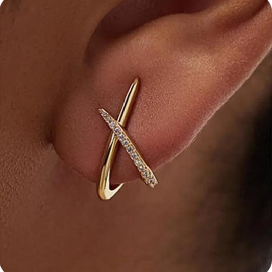 Gold Criss-Cross Stud Earrings