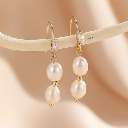 Luxury Silver Pearl Earrings
