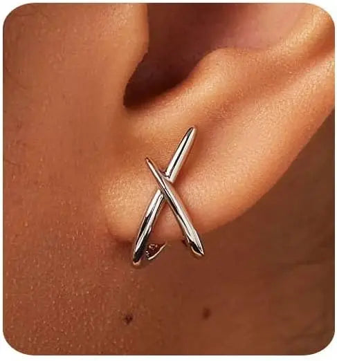 Gold Criss-Cross Stud Earrings